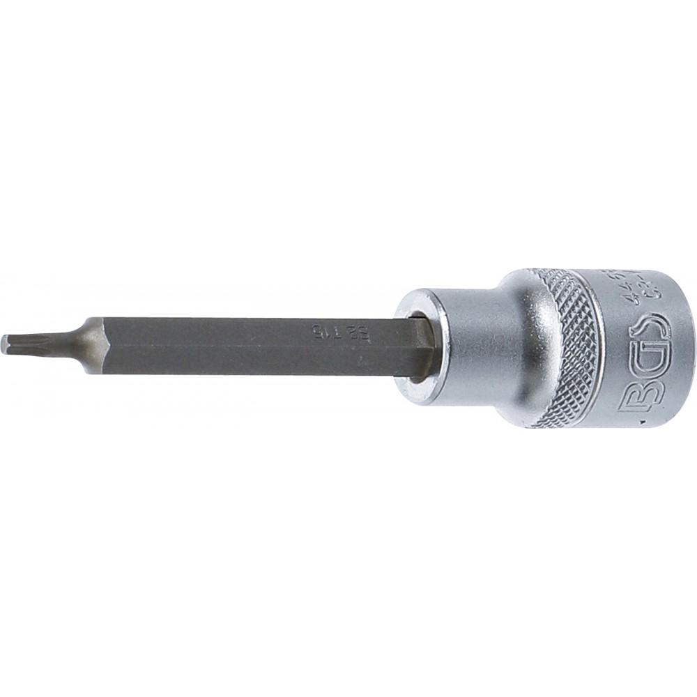 BGS | 4468 | Punta de vaso | longitud 100 mm | entrada 12,5 mm (1/2") | perfil en T (para Torx) T15