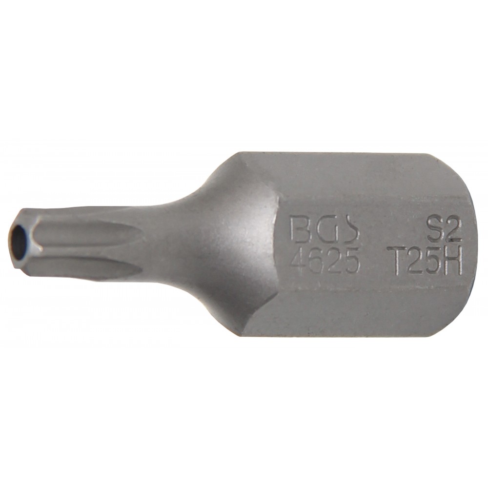 BGS | 4625 | Punta | longitud 30 mm | entrada 10 mm (3/8") | perfil en T (para Torx) con perforación T25