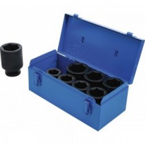 BGS | 5500 | Juego de llaves de vaso de impacto hexagonal, largas | entrada 25 mm (1") | 27 - 50 mm | 8 piezas