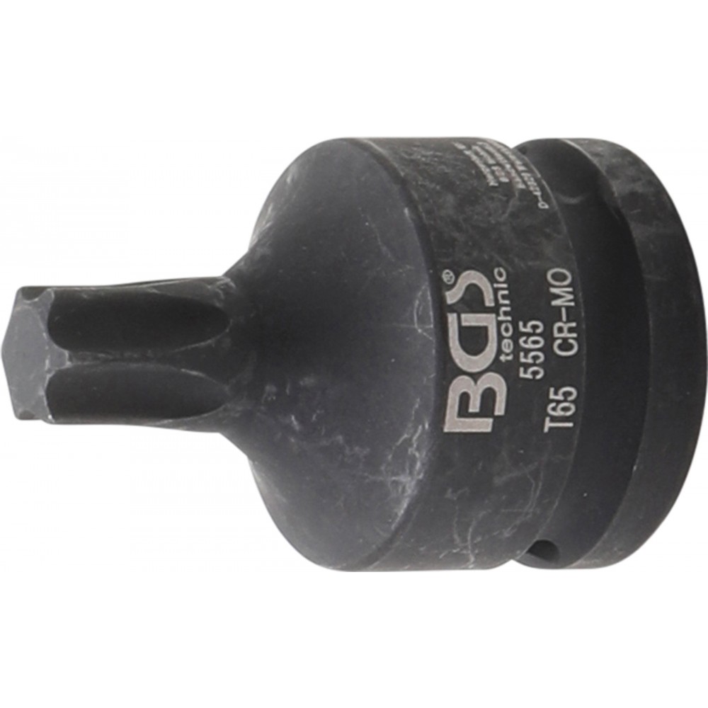 BGS | 5565 | Punta de vaso de impacto | longitud 60 mm | 20 mm (3/4") | perfil en T (para Torx) T65