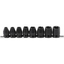 BGS | 9779 | Juego de llaves de vaso de impacto E-Torx | entrada cuadrado interior 12,5 mm (1/2") | E10 - E24 | 8 piezas