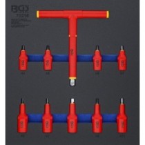 BGS | 70216 | Bandeja para carro 2/3: Juego de puntas de vaso VDE | entrada 10 mm (3/8") / 12,5 mm (1/2") | hexágono interior 4 - 10 mm | 10 piezas