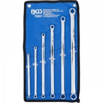 BGS | 70331 | Juego de llaves de estrella dobles con cabezas E-Torx | extra larga | E6 x E7 - E22 x E24 | 6 piezas